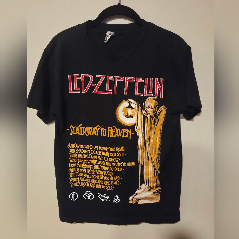 Alstyle Black Led Zeppelin Graphic Tee Size Small